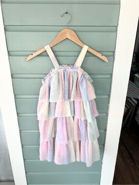 Milkshake rainbow girls dress tiered sherbert soft girl kids size 9
